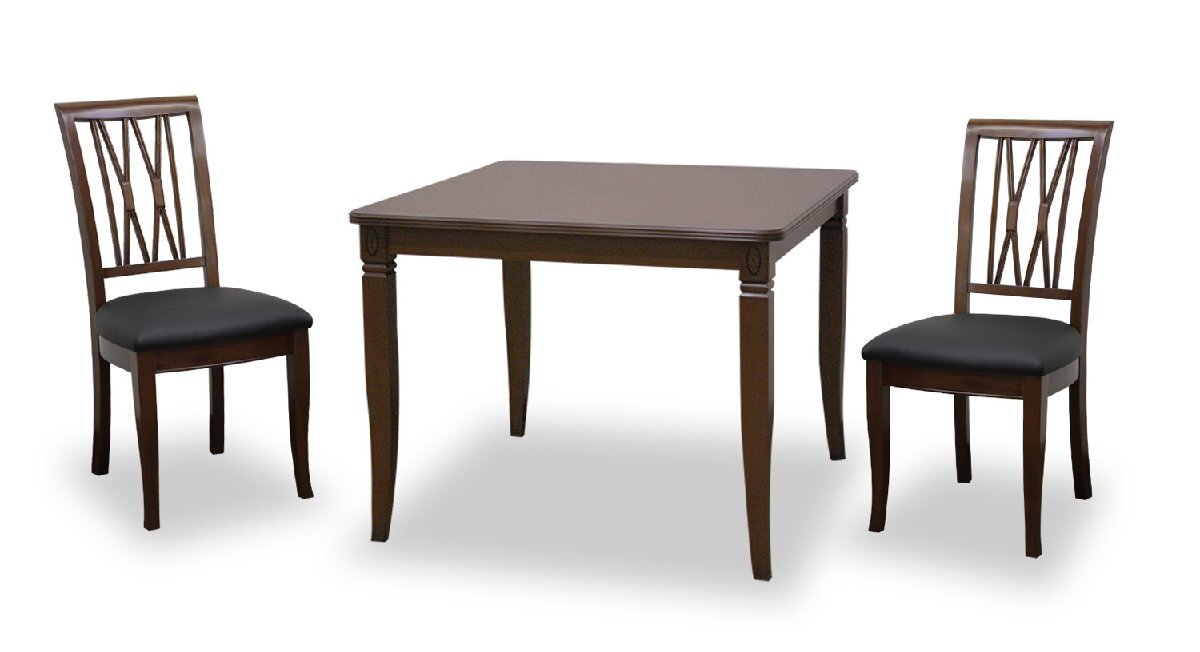 TOKAI KAGU/東海家具工業(yè) VENEZIA ベネチア DT85 ダイニング3點セット(チェアH2タイプ) PBK(ブラック) メーカー直送商品 設(shè)置込