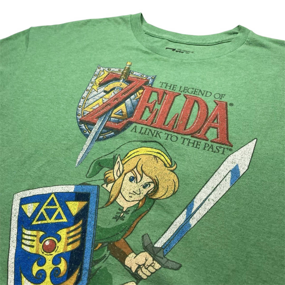 【USED】ゼルダの伝説 ZELDA ニンテンドー 公式 Tシャツ 古着 グリーン ( XLサイズ ) ☆送料無料☆_画像5