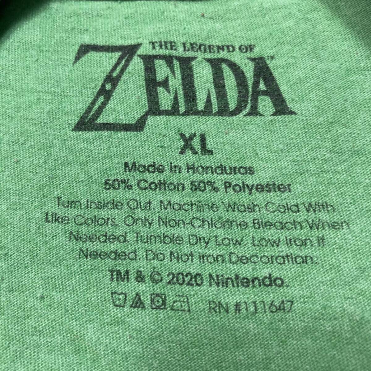 【USED】ゼルダの伝説 ZELDA ニンテンドー 公式 Tシャツ 古着 グリーン ( XLサイズ ) ☆送料無料☆_画像9