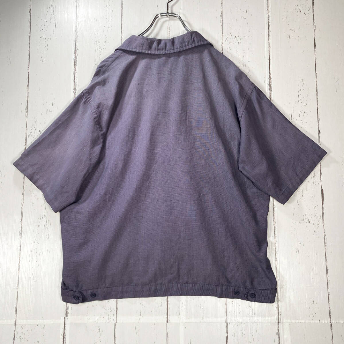 【USED】フェデックス Fedex 企業ロゴ 半袖 ワークシャツ USA アメカジ 古着 ネイビー ( Lサイズ ) ☆送料無料☆_画像4