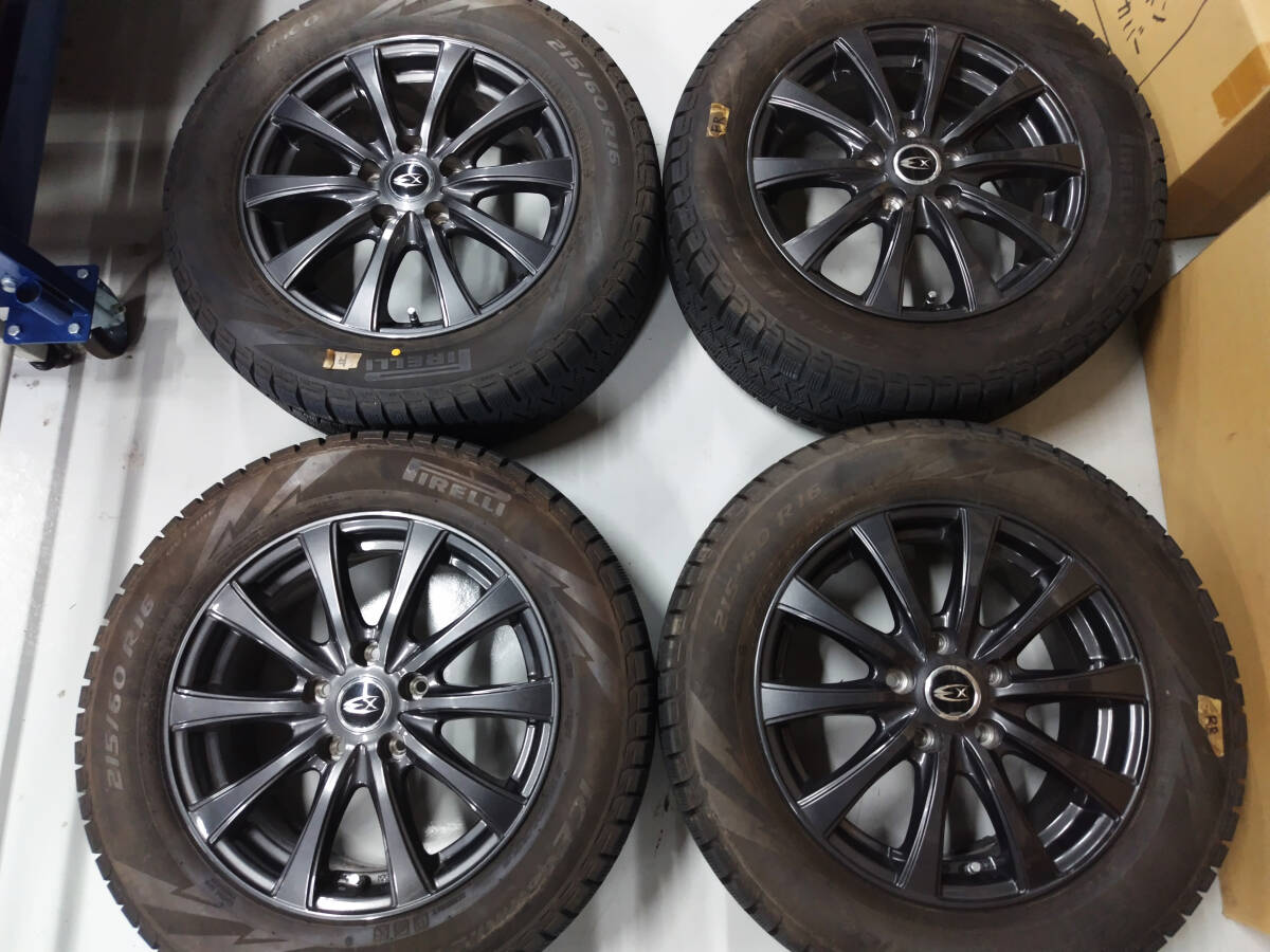 ◆◇HOT STUFF エクスタープラス(ガンブラック) 16インチ 5穴 PCD114.3 6.5J+48&スタッドレスタイヤ ICE ASIMMETRICO 215/60R16 4本SET◇◆_画像4