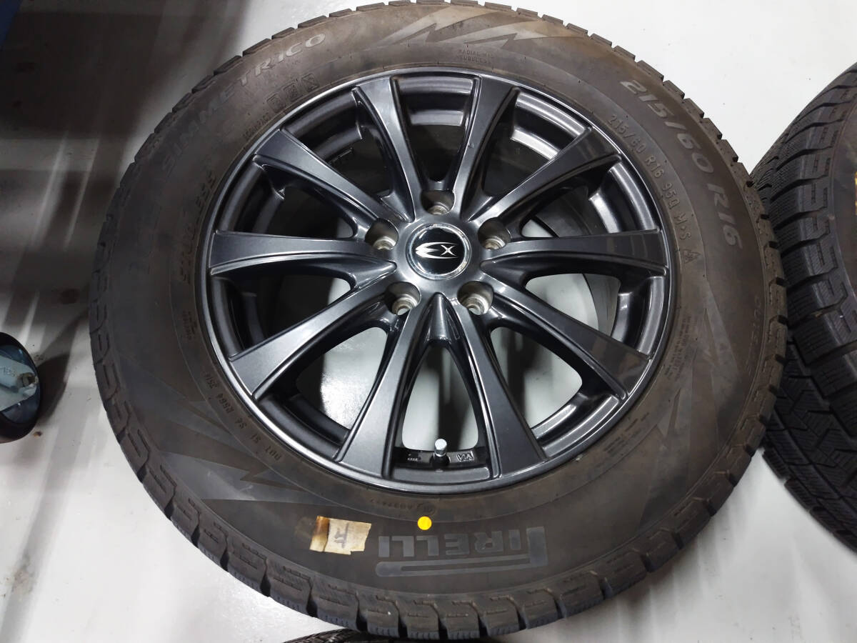 ◆◇HOT STUFF エクスタープラス(ガンブラック) 16インチ 5穴 PCD114.3 6.5J+48&スタッドレスタイヤ ICE ASIMMETRICO 215/60R16 4本SET◇◆_画像5