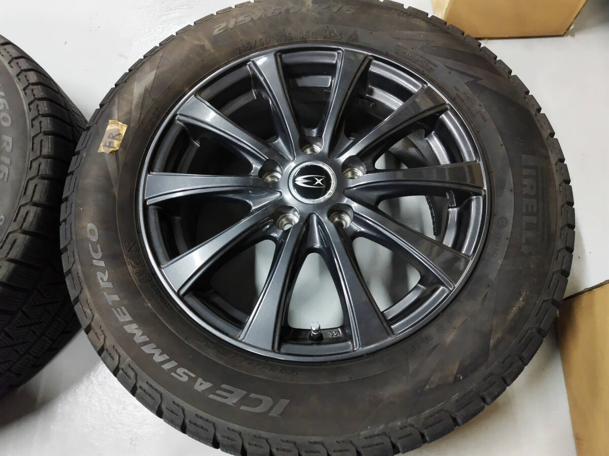 ◆◇HOT STUFF エクスタープラス(ガンブラック) 16インチ 5穴 PCD114.3 6.5J+48&スタッドレスタイヤ ICE ASIMMETRICO 215/60R16 4本SET◇◆_画像6