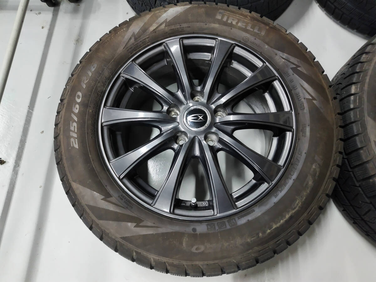 ◆◇HOT STUFF エクスタープラス(ガンブラック) 16インチ 5穴 PCD114.3 6.5J+48&スタッドレスタイヤ ICE ASIMMETRICO 215/60R16 4本SET◇◆_画像8