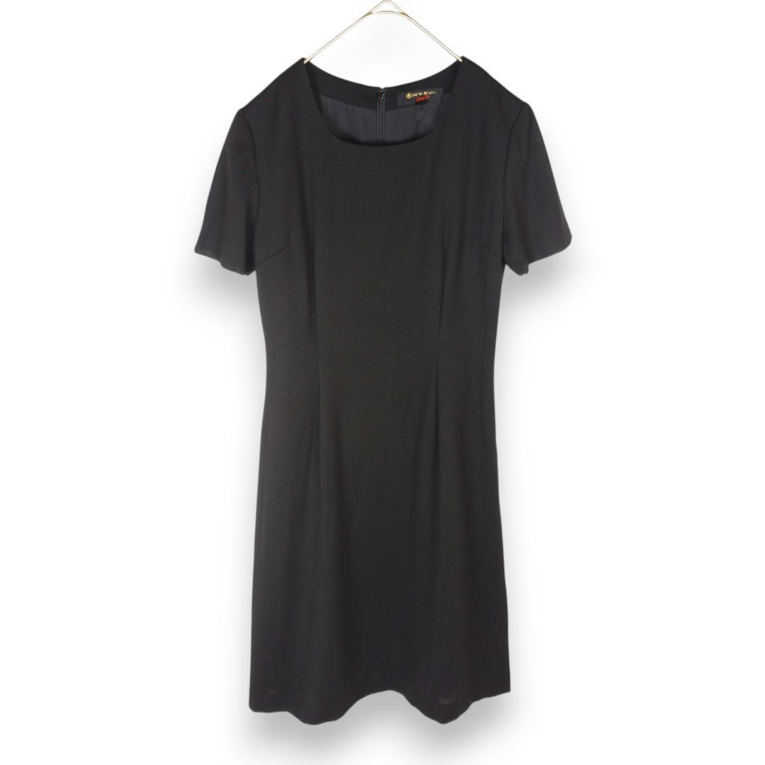 ユミ カツラ YUMI KATSURA 桂由美 礼服 喪服 ブラックフォーマル ワンピース 半袖 タック 9AR 冠婚葬祭 ブラック 黒 レディース_画像2