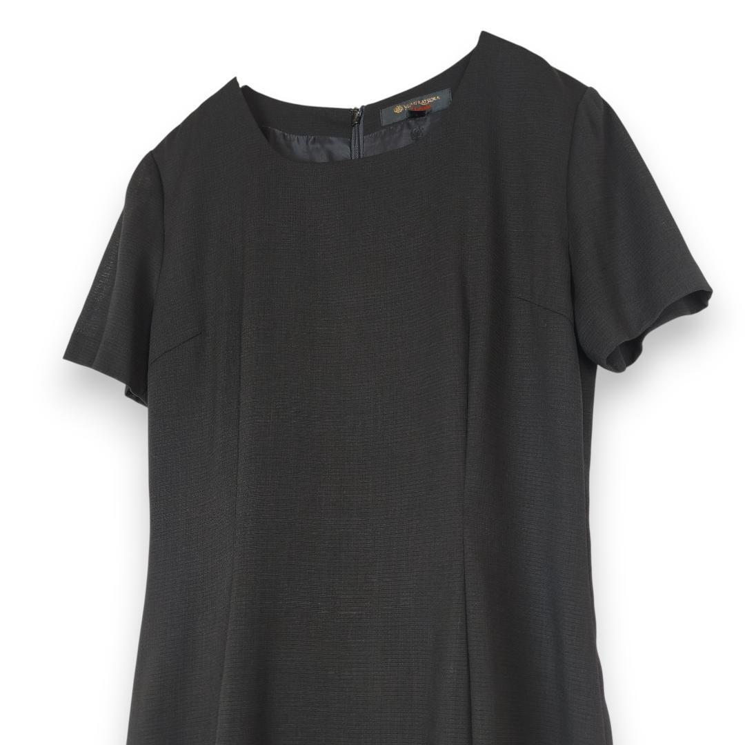 ユミ カツラ YUMI KATSURA 桂由美 礼服 喪服 ブラックフォーマル ワンピース 半袖 タック 9AR 冠婚葬祭 ブラック 黒 レディース_画像4