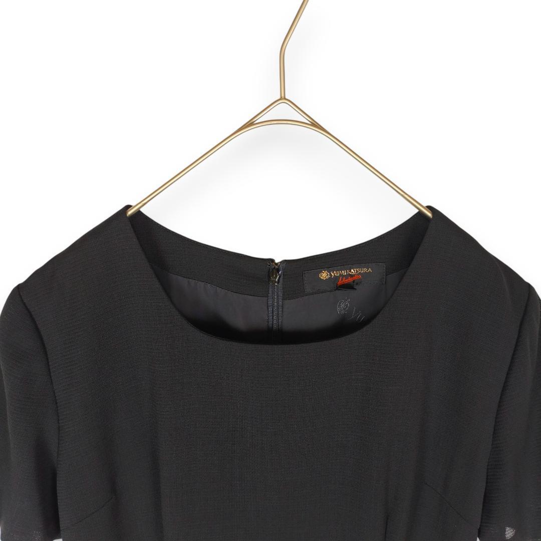 ユミ カツラ YUMI KATSURA 桂由美 礼服 喪服 ブラックフォーマル ワンピース 半袖 タック 9AR 冠婚葬祭 ブラック 黒 レディース_画像5