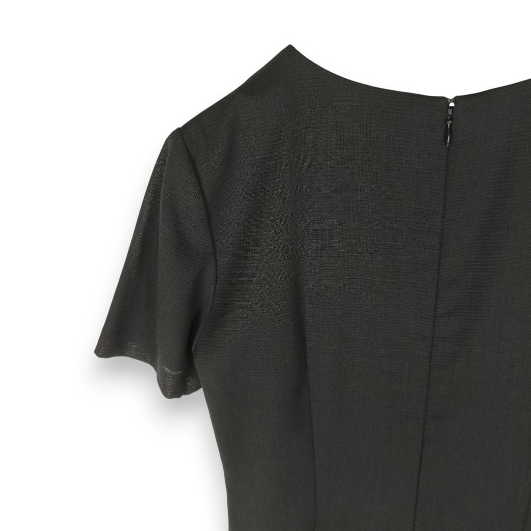 ユミ カツラ YUMI KATSURA 桂由美 礼服 喪服 ブラックフォーマル ワンピース 半袖 タック 9AR 冠婚葬祭 ブラック 黒 レディース_画像6