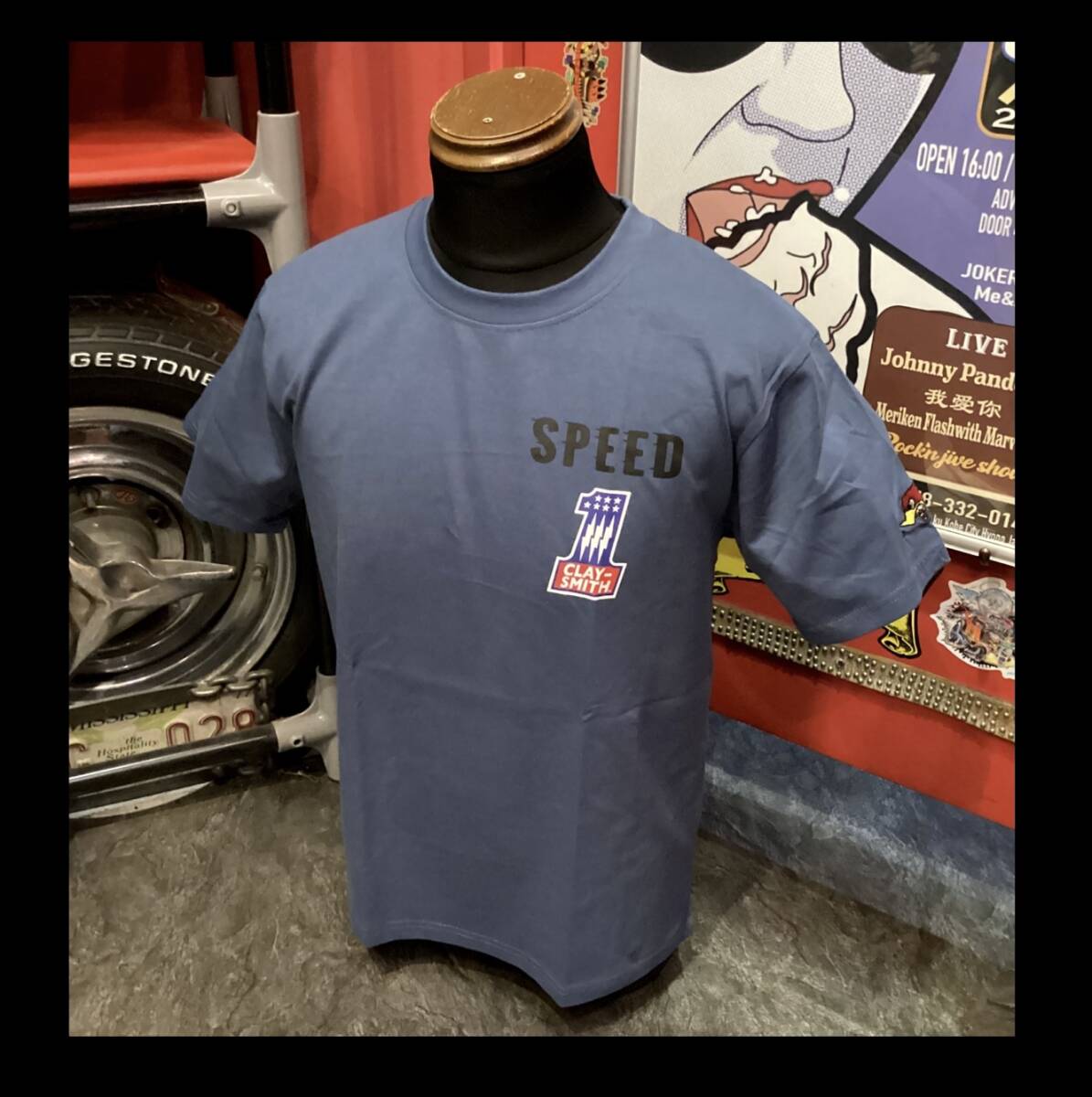 クレイスミス★新品★Tシャツ★5057【Msize】青★CSY-5057★アメリカンロングリバー55★ハーレー★クレイスミス★大阪★オリオンエース_画像2