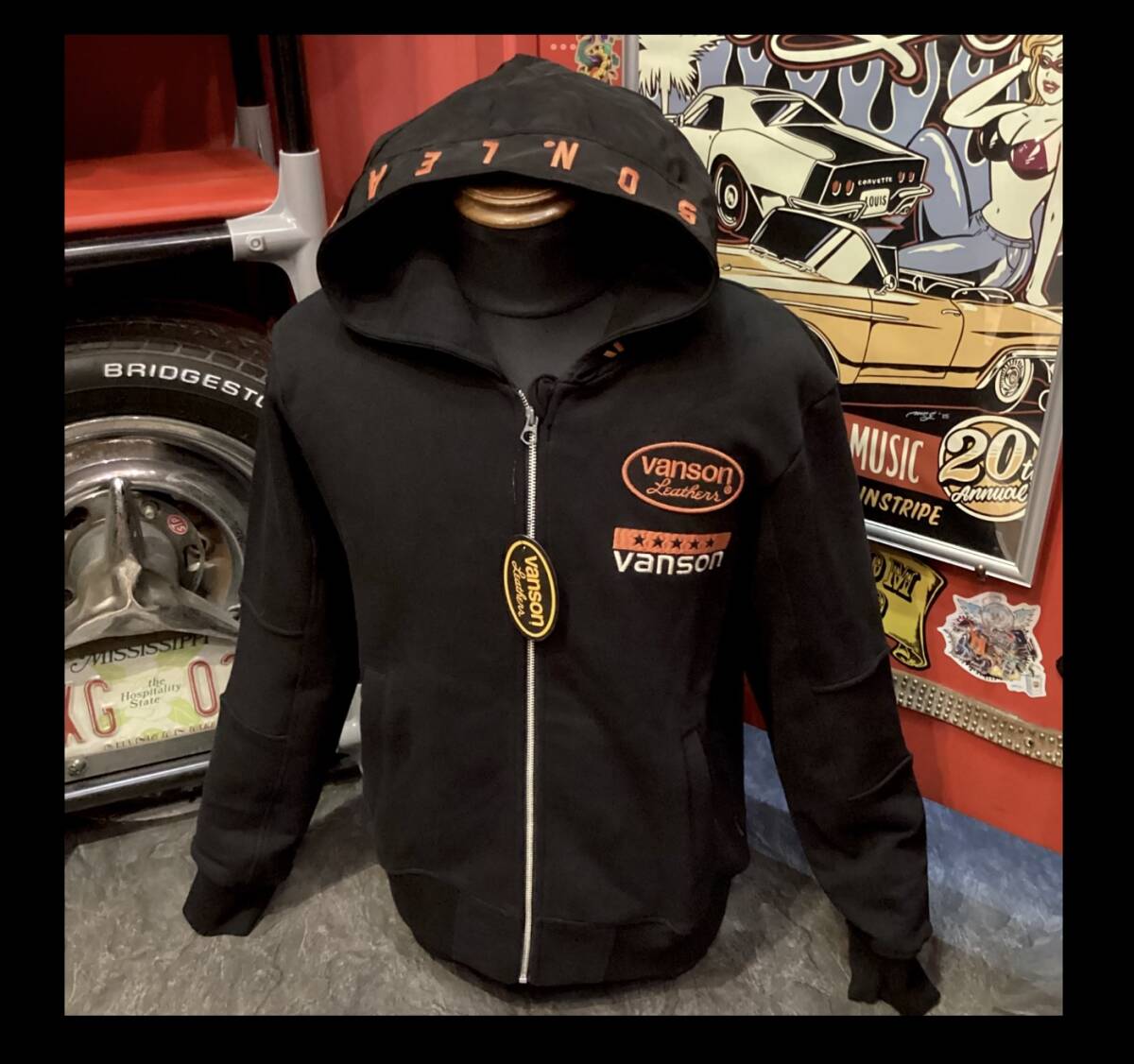 バンソン★新品★パーカー★2512【XL】黒★ライダース★NVSZ-2512★バイカー★ネバーマインド★アメリカンロングリバー55★正規取り扱い店_画像2