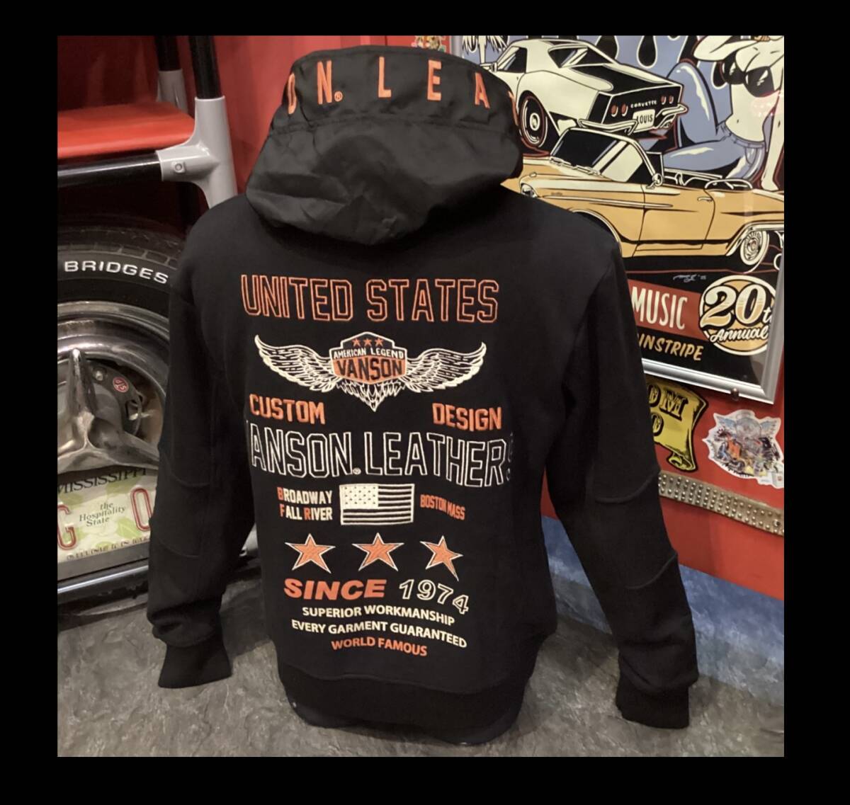 バンソン★新品★パーカー★2512【XL】黒★ライダース★NVSZ-2512★バイカー★ネバーマインド★アメリカンロングリバー55★正規取り扱い店_画像1