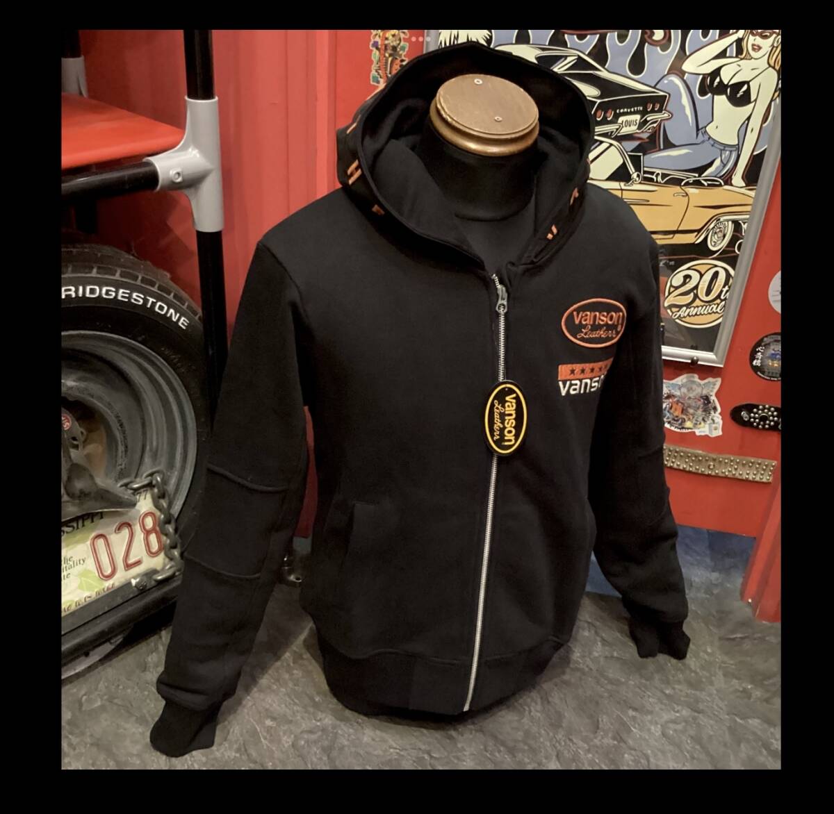 バンソン★新品★パーカー★2512【XL】黒★ライダース★NVSZ-2512★バイカー★ネバーマインド★アメリカンロングリバー55★正規取り扱い店_画像4