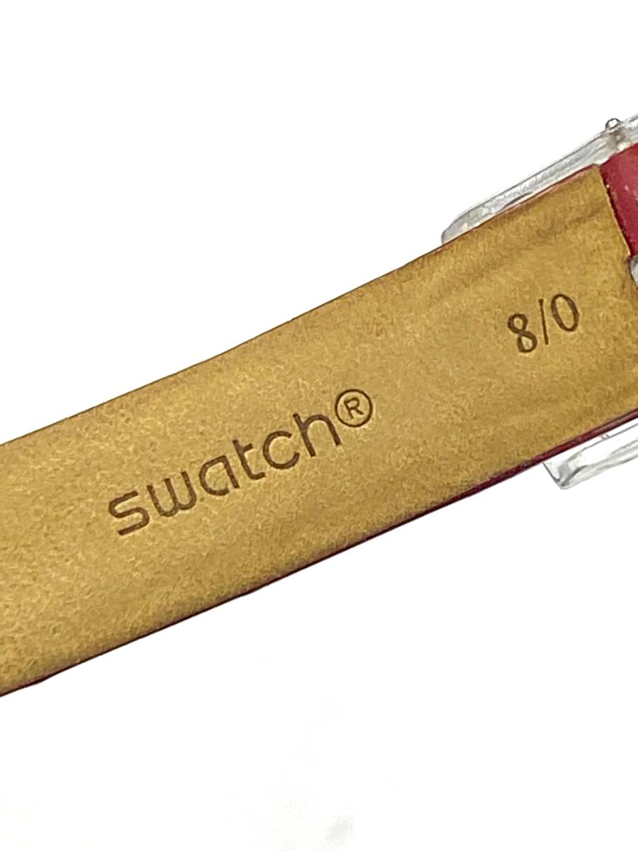 【即決/稼動品】 SWATCH STRAWBERRY JAM LK243 腕時計 3針 QZ クオーツ レッド シルバー文字盤 スケルトン スウォッチ_画像8