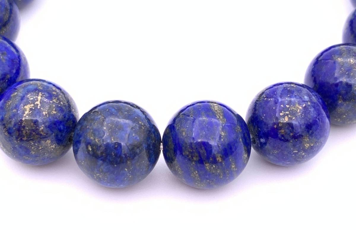天然石ラピスラズリAA12mm玉のブレスレット_画像3