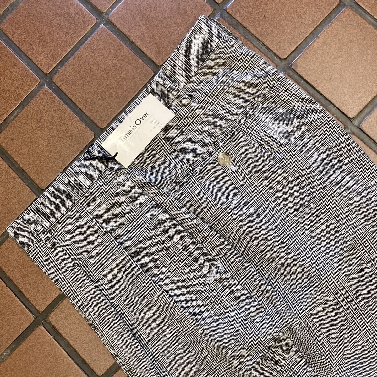 《新品》golf カジュアル ビジネス ゴルフ スラックス サイズ L(79cm) 2タック 日本製 毛 100% Time is Over グレンチェック RONCHESTER _画像1