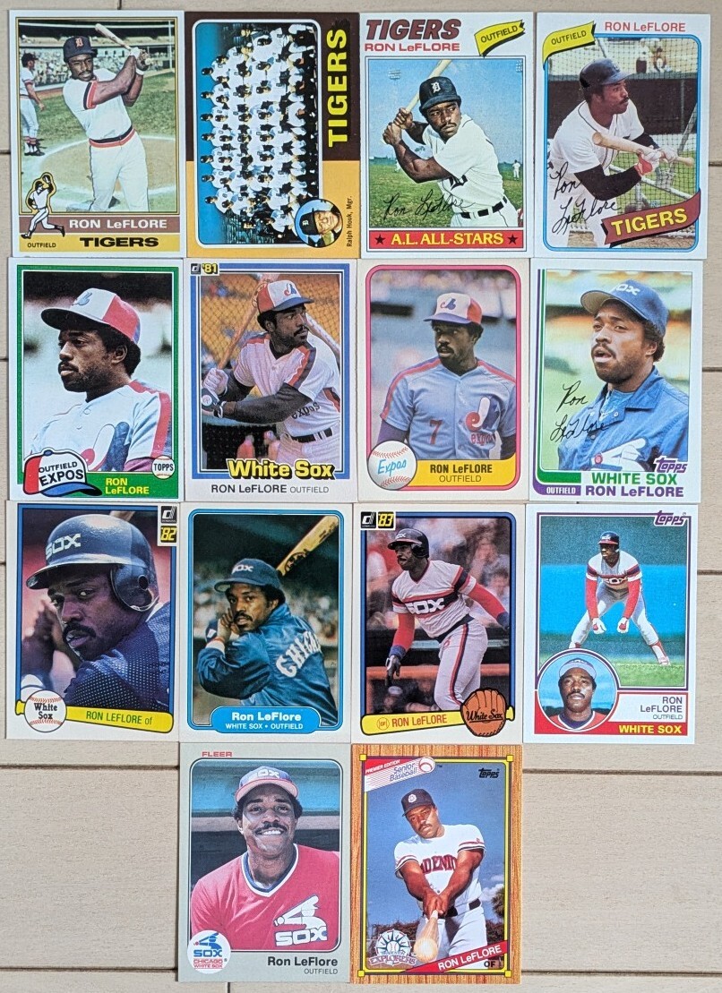 【異色の実刑服役中にMLB契約】ロン・ルフロア Ronald LeFlore MLBカード 14枚セット【1978・1980盗塁王】_画像1