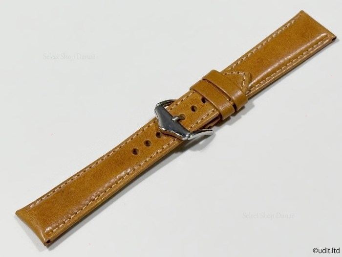 ラグ幅21mm コードバン 本革 腕時(shí)計(jì)用レザーベルト イエローベージュ 時(shí)計(jì)用バンド 腕時(shí)計(jì)ベルト LB101