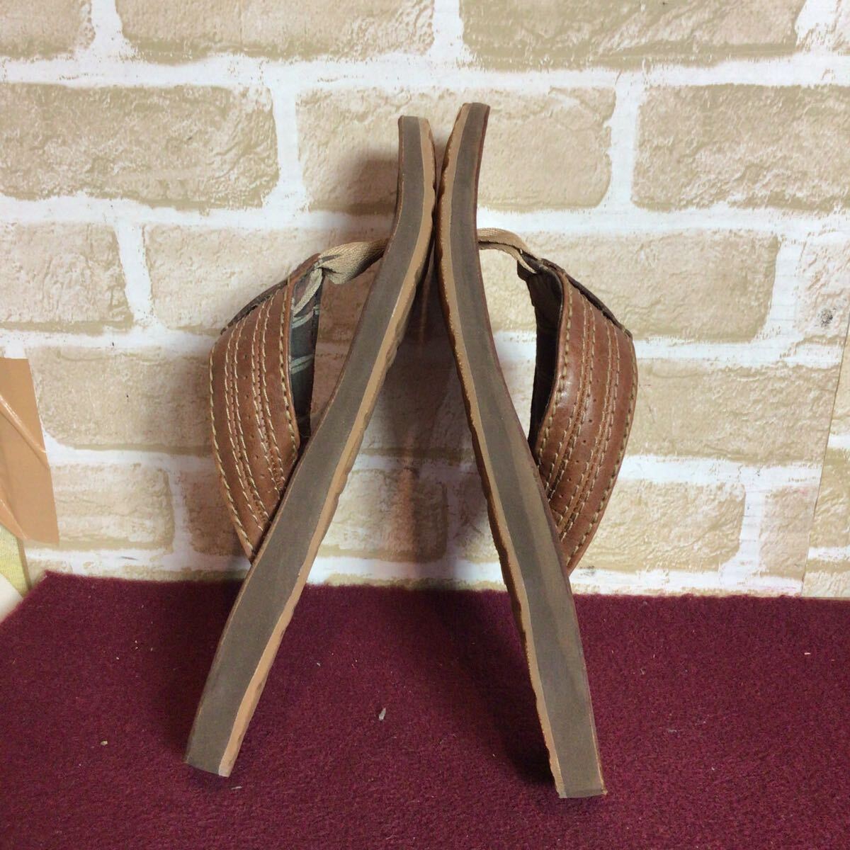 【売り切り!送料無料!】A-253 flexi！レザーサンダル！USA10！28.0cm!ブラウン!茶色!メキシコ製!おしゃれ!夏！中古！！_画像5