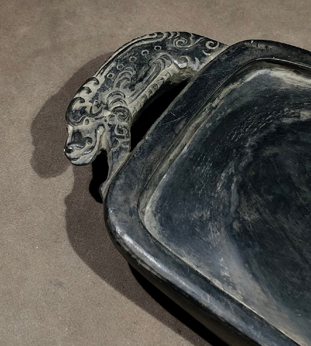 端溪硯 書道具 紫檀 清時代 龍彫 端溪硯 書道具 紫檀 清時代 龍彫 安】清時代 冒襄銘