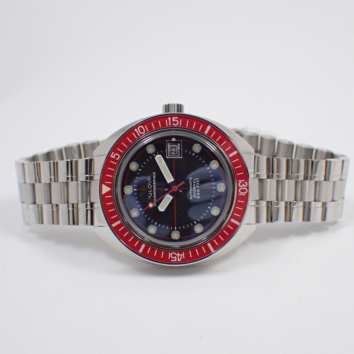【美品】BULOVA ブローバ アーカイブシリーズ オーシャノグラファー 自動巻き メンズ 腕時計 黒文字盤 96B343【いおき質店】_画像2