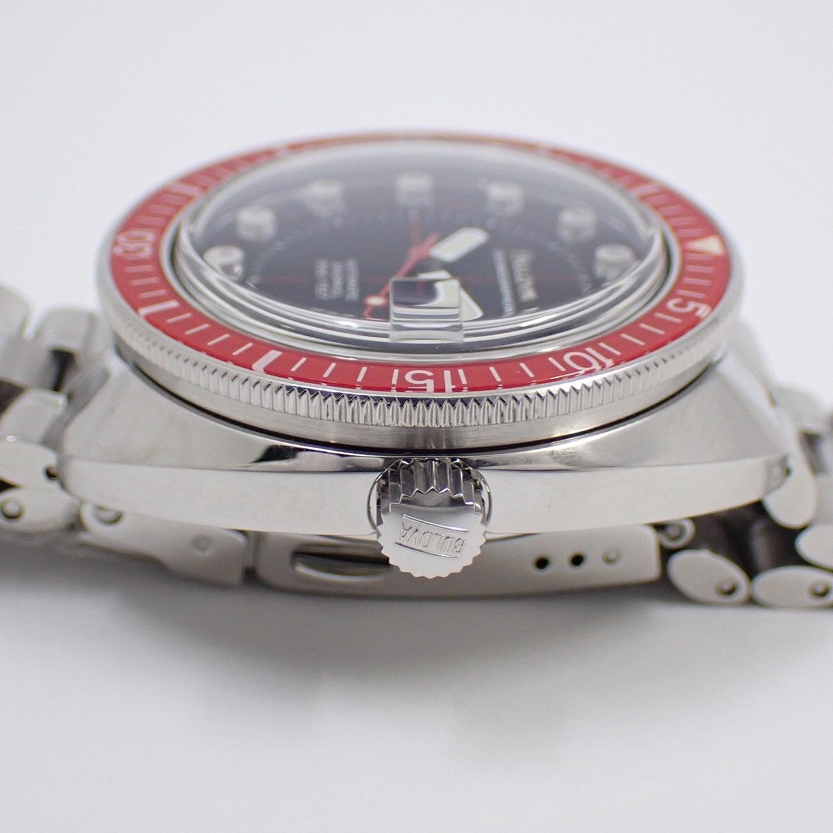 【美品】BULOVA ブローバ アーカイブシリーズ オーシャノグラファー 自動巻き メンズ 腕時計 黒文字盤 96B343【いおき質店】_画像7