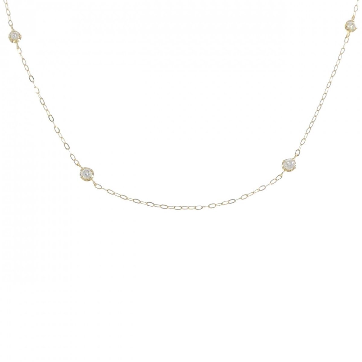 K18YG ダイヤモンド ネックレス 0.14CT_画像1