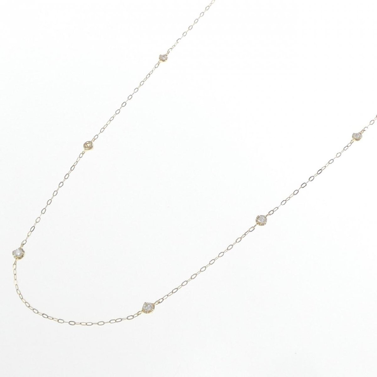 K18YG ダイヤモンド ネックレス 0.14CT_画像2