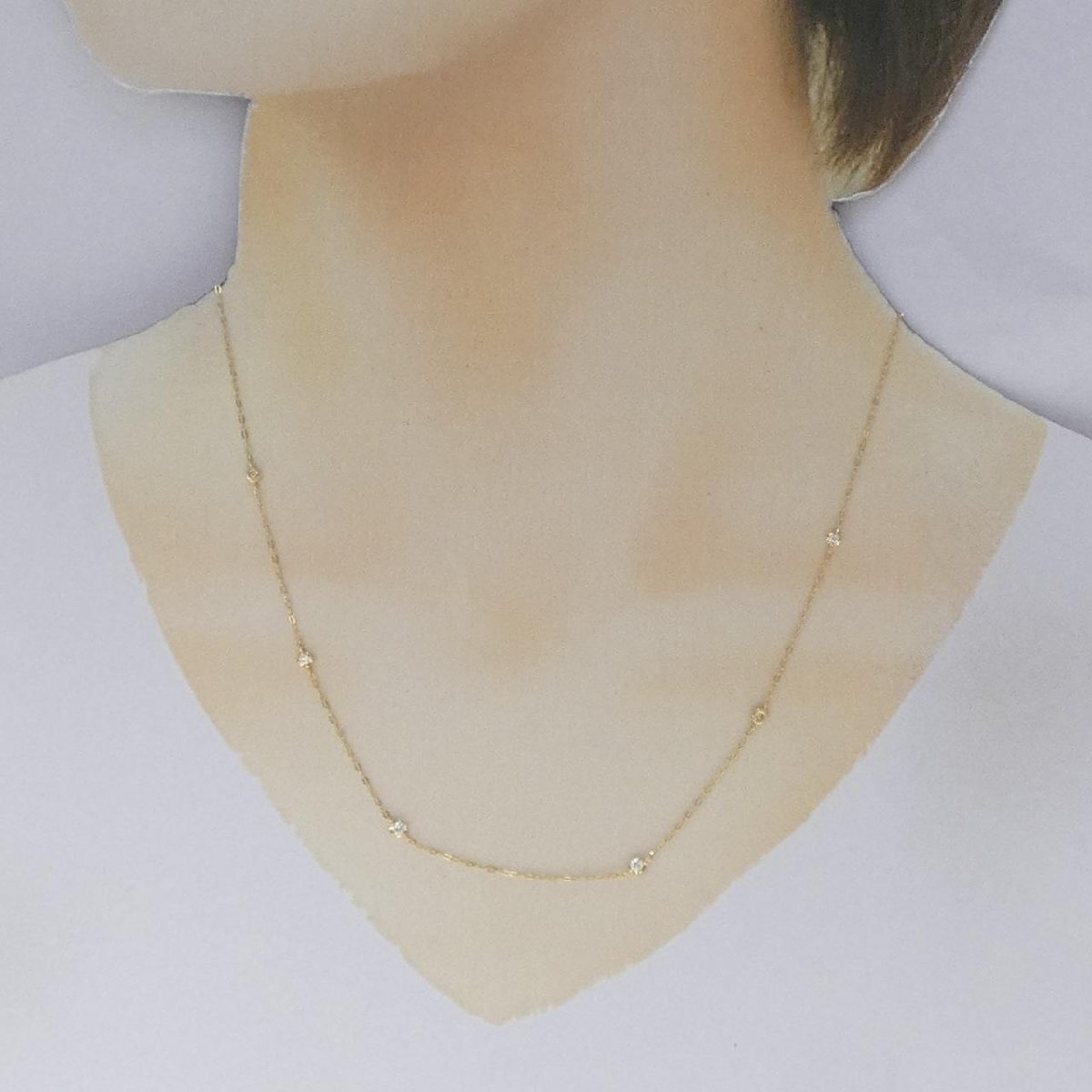 K18YG ダイヤモンド ネックレス 0.14CT_画像6