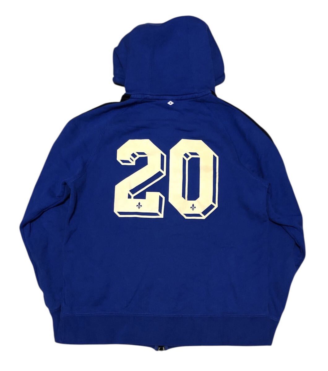 ■NIKE ナイキ■AUTHENTIC NIKE.F.C. ボックスロゴ刺繍 20ナンバリングプリント フルジップ スウェット パーカー ブルー×ブラック L_画像2