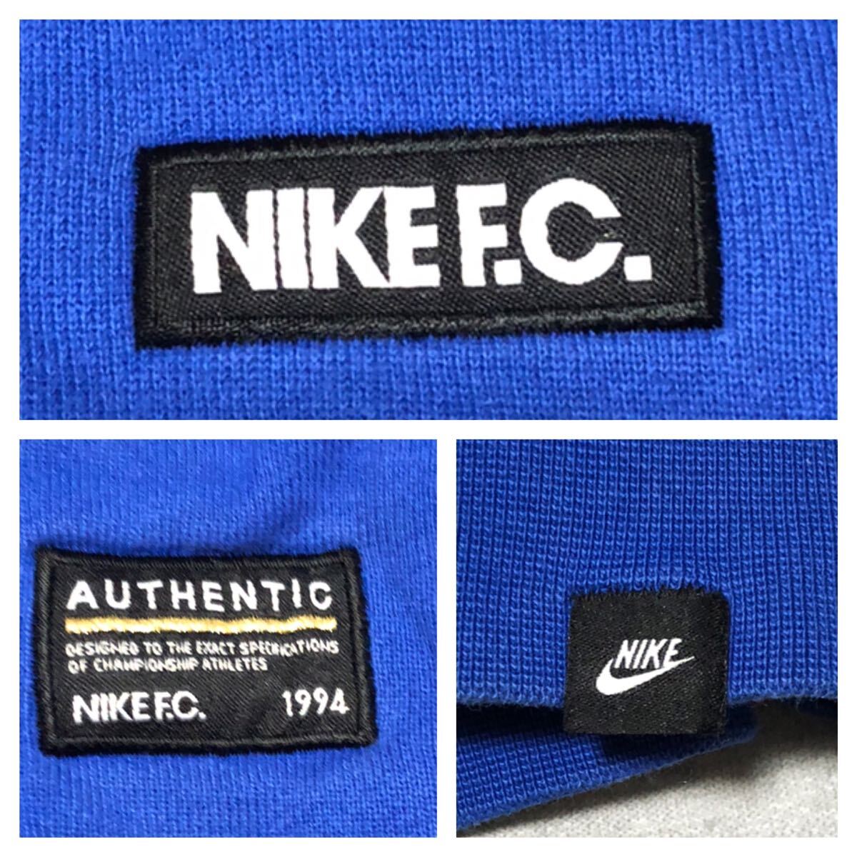 ■NIKE ナイキ■AUTHENTIC NIKE.F.C. ボックスロゴ刺繍 20ナンバリングプリント フルジップ スウェット パーカー ブルー×ブラック L_画像8