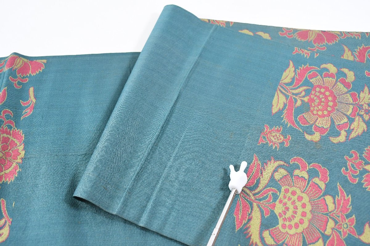 袋名古屋帯 未仕立て 六通柄 唐花文様 帯丈398cm ★着物屋 ne-16247 桜庭呉服店_画像8