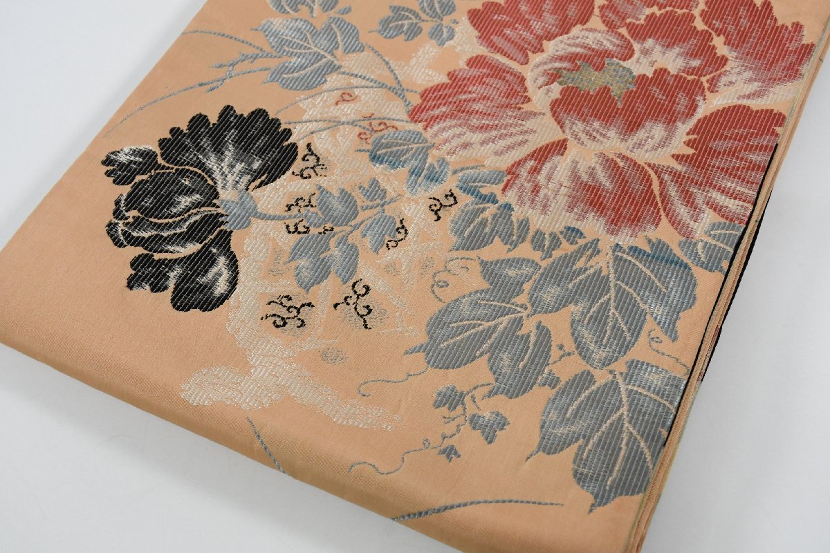 袋名古屋帯 アンティーク 花 帯丈356cm ★着物屋 ne-16222 桜庭呉服店_画像4