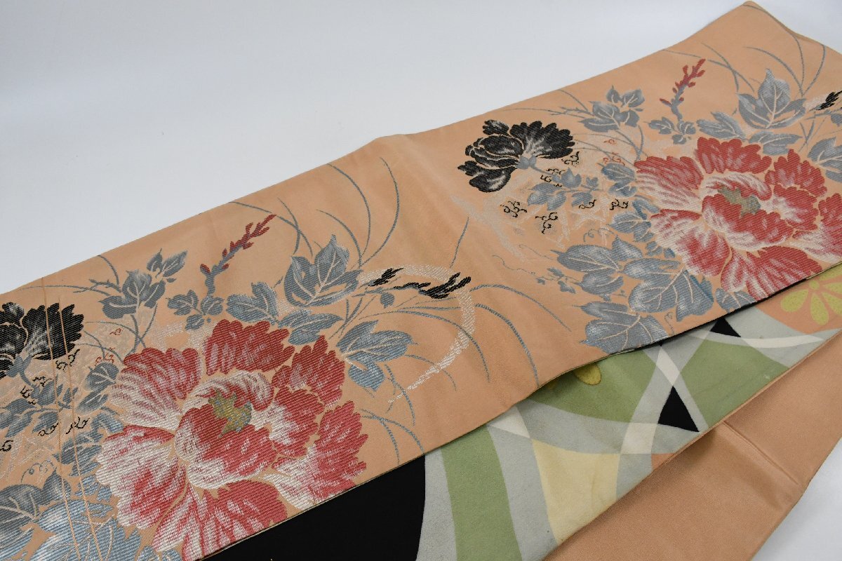 袋名古屋帯 アンティーク 花 帯丈356cm ★着物屋 ne-16222 桜庭呉服店_画像7