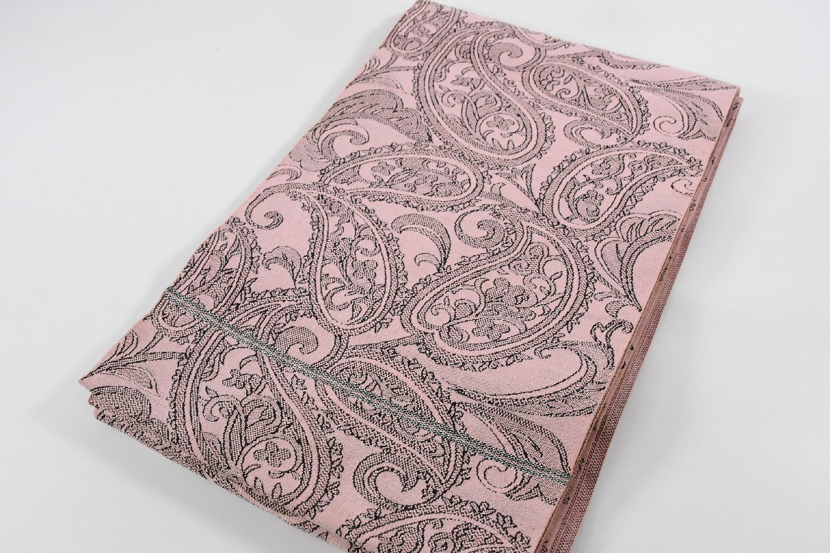 袋名古屋帯 全通柄 唐花文様 桃色 帯丈342cm ★着物屋 ne-16232 桜庭呉服店_画像1
