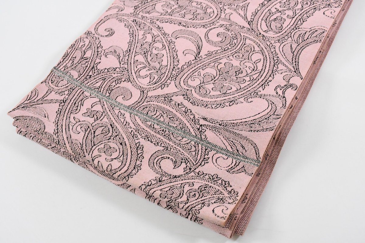 袋名古屋帯 全通柄 唐花文様 桃色 帯丈342cm ★着物屋 ne-16232 桜庭呉服店_画像4