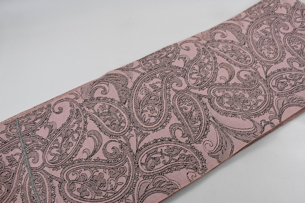 袋名古屋帯 全通柄 唐花文様 桃色 帯丈342cm ★着物屋 ne-16232 桜庭呉服店_画像10