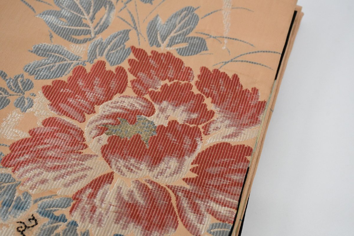 袋名古屋帯 アンティーク 花 帯丈356cm ★着物屋 ne-16222 桜庭呉服店_画像3