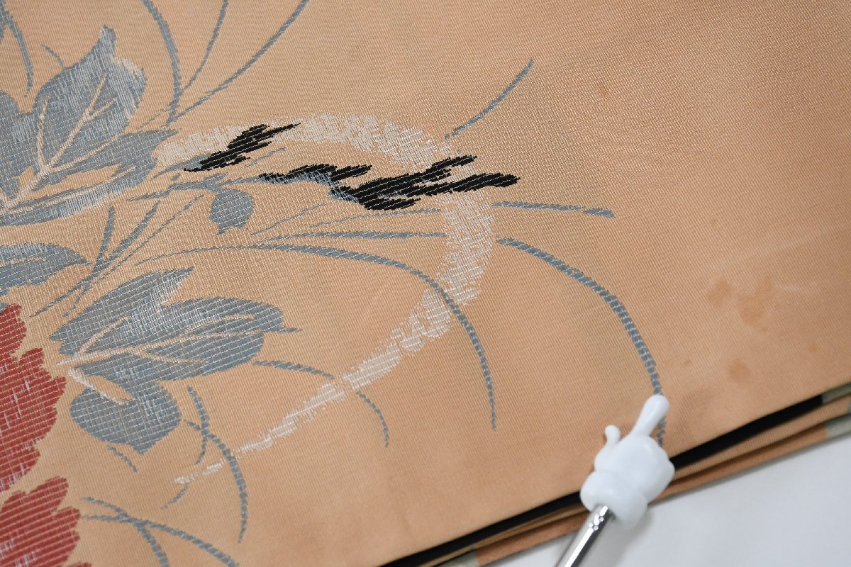 袋名古屋帯 アンティーク 花 帯丈356cm ★着物屋 ne-16222 桜庭呉服店_画像9