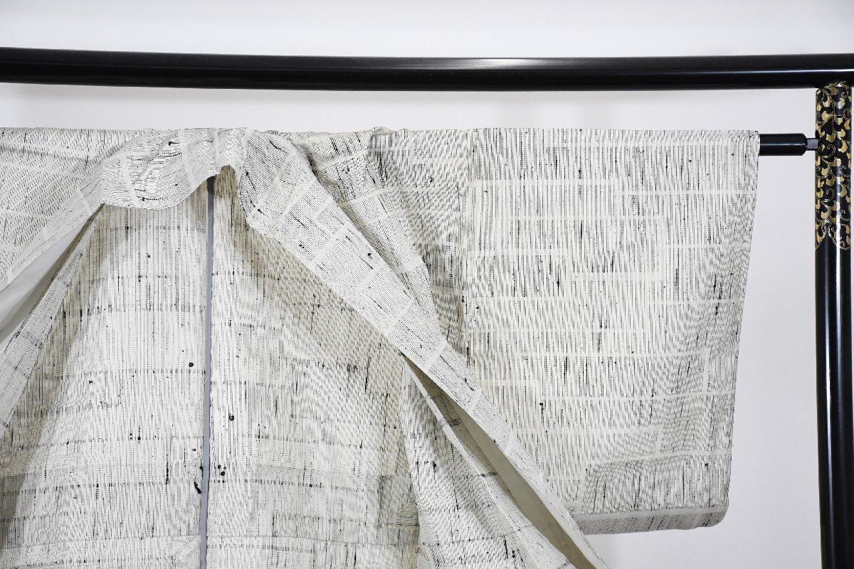 紬 つむぎ 単衣 幾何学模様 身丈153cm 裄丈62cm ★着物 pb-3748 桜庭呉服店_画像8