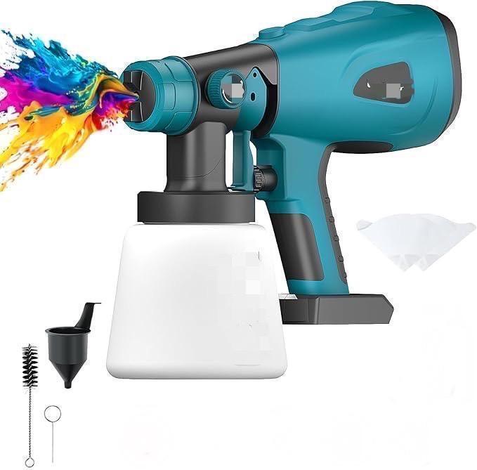今、売れてます！ スプレーガン 互換 電動 充電 18V 14.4V makita マキタ エアー　家庭用ペイントスプレー流量制御 簡単スプレー_画像8