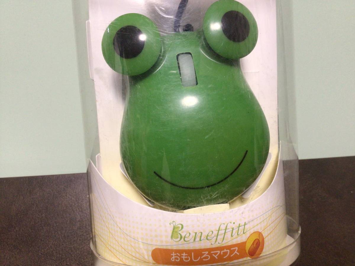 ④⑤-2新品★有線 光学式マウス 緑色 カエルの形_画像3