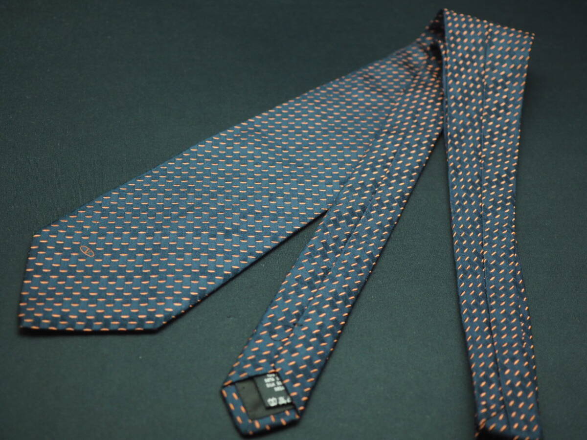  прекрасный товар [VALENTINO Valentino ] F1685 темно-синий orange серия SILK бренд галстук б/у одежда хорошая вещь 