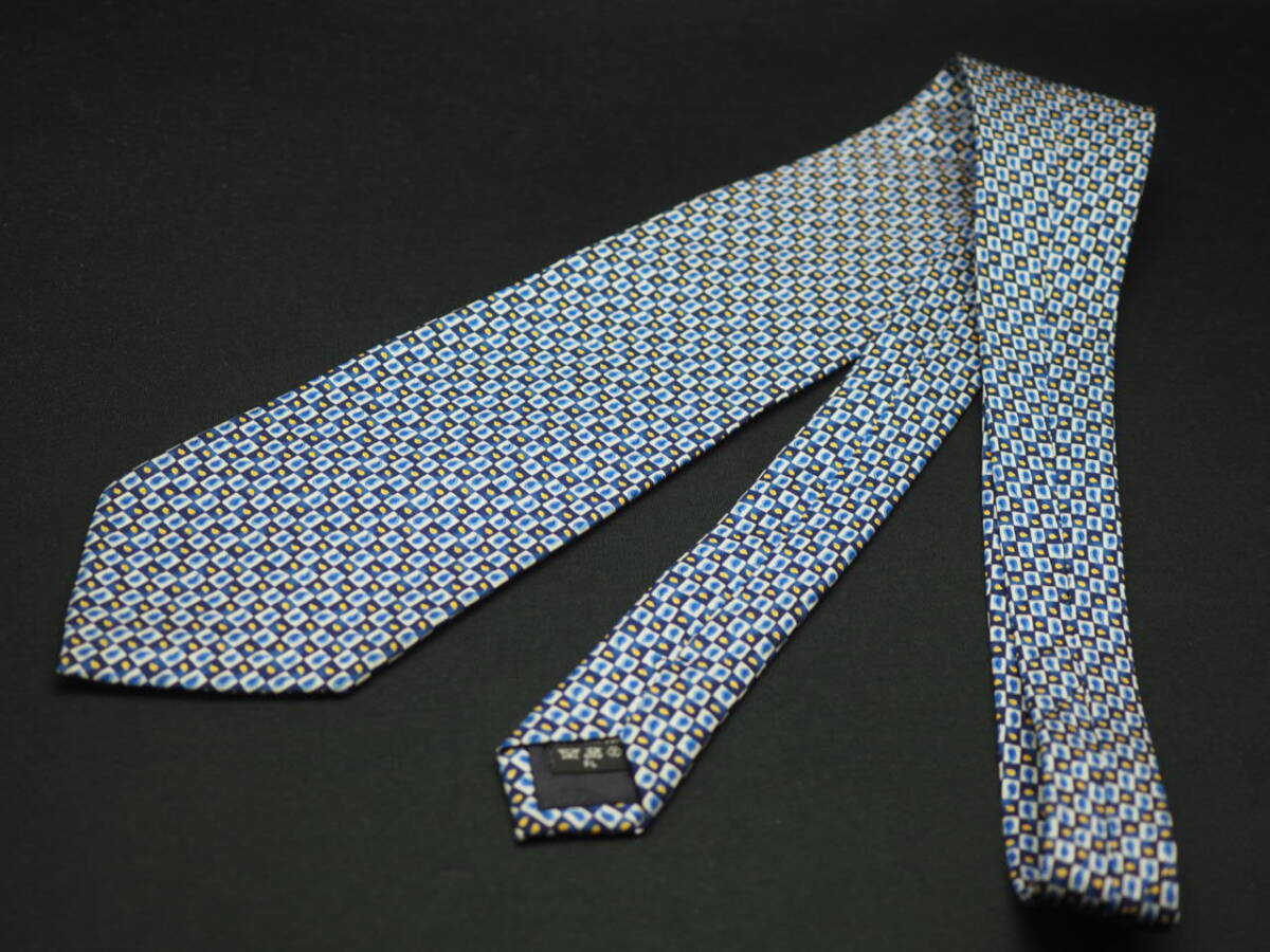 美品【dunhill ダンヒル】 F1728 ネイビー系 SILK ブランド ネクタイ 古着 良品_画像6