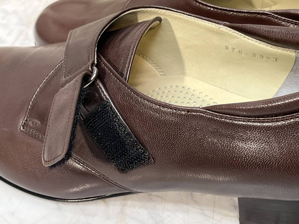 靴　9　★　コンフォートシューズ　★　菊地武男の靴　 23.5cm EEE ブラウン　レディースシューズ　マジックテープ　未使用品_画像6
