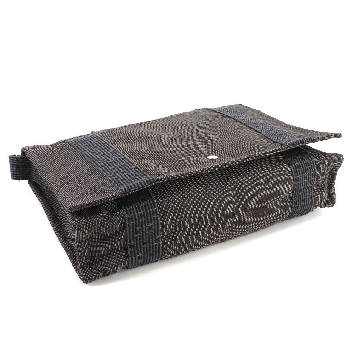 新品同様 エルメス HERMES エールライン バサス MM ショルダー バッグ キャンバス グレー シルバー 金具 Herline Basace 90289153_画像4