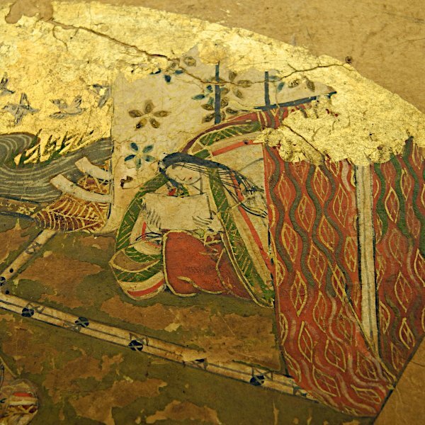 古画 大和絵 紙に彩色 15cm×12cm 16cm×12.5cm Japanese Old Painting アンティーク 骨董 額入り インテリア_画像4