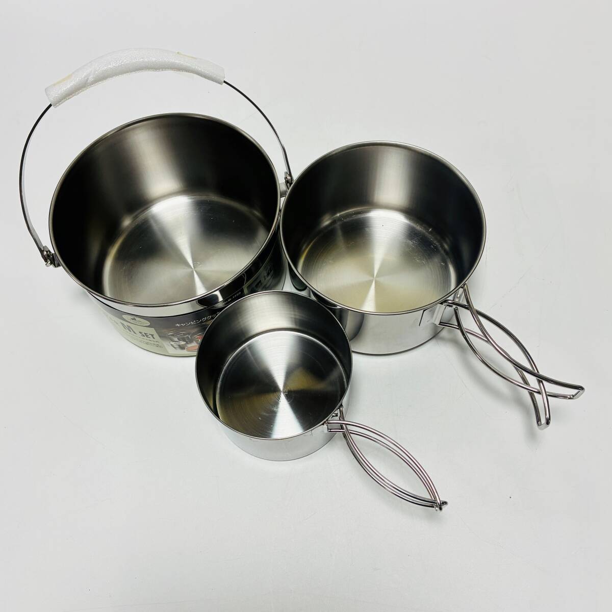 【63535C】CAPTAIN STAG キャプテンスタッグ 飯盒 キャンピングクッカーMセット アウトドア用品 現状品 経年保管品_画像2