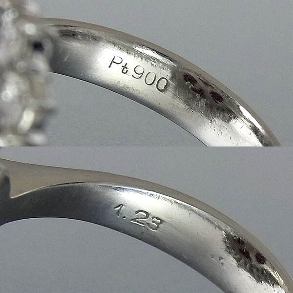 Pt900血赤珊瑚指輪 プラチナ 血赤サンゴリング 12.3mm D 1.23ct 12.0g 9号_画像6