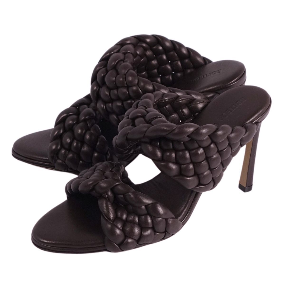  не использовался Bottega Veneta BOTTEGA VENETA сандалии сетка кожа каблук женский 35(22cm соответствует ) Brown ce07ed-rm20e32834