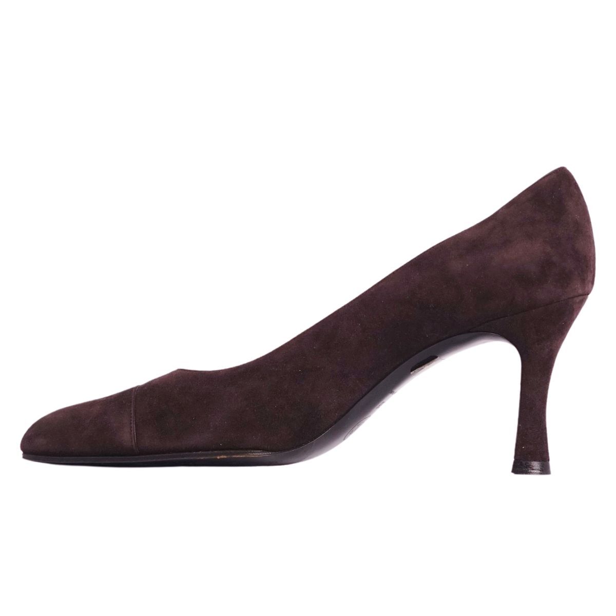 美品 Vintage シャネル CHANEL パンプス ポインテッドトゥ キャップトゥ ヒール スウェードレザー シューズ 靴 38 ce08mt-rm20f13533_画像6